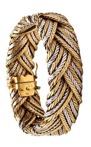 Tiffany & Co. textured braided bracelet in two tones of 18k gold