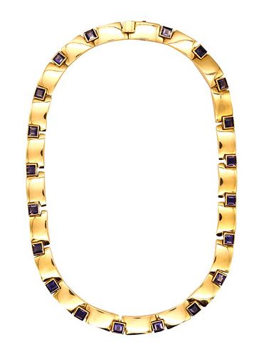 Chaumet Paris 12.80 Cts Tanzanite & 18k Gold Necklace 