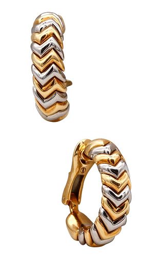 Bvlgari Roma Spiga 18k gold  hoop earrings