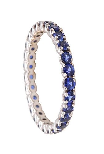 Eternity Ring in 18k gold with 1.35 carats in Blue Sapphires