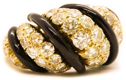 Christian Dior Renato Cipullo 4.55 Cts diamonds & enamel 18k Ring