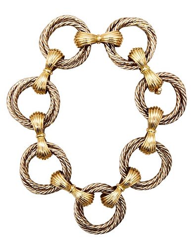 Cartier Trinity triple twisted links bracelet in two tones of 18kt gold