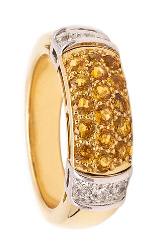Van Cleef & Arpels 1.42 Ctw diamonds & sapphires 18k ring