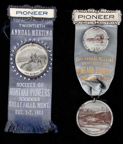1903-1906 Society of Montana Pioneers Ribbon Pair