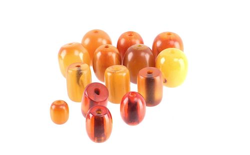 Collection Of 14 Copal "African Amber" Beads