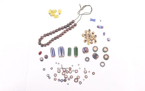 Collection Of Gooseberry & Chevron Trade Beads