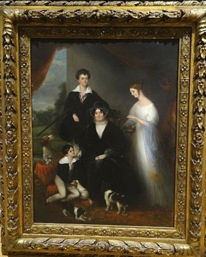 Massey Family Of Poole Hall Cheshire Portrait & Dogs