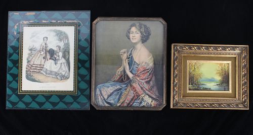 Early 1900's Lithographs & Original Oil Painting