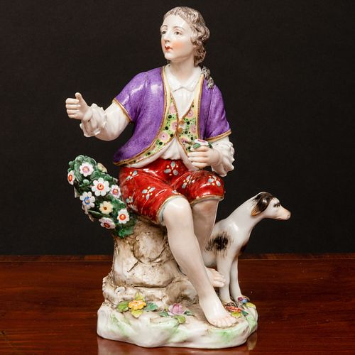 Samson Porcelain Figure of a Man in Purple Dress