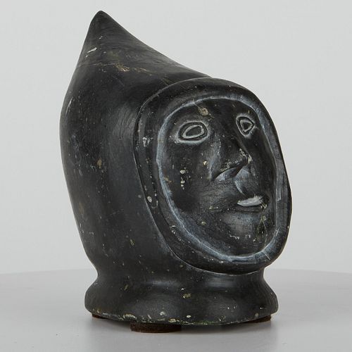 Inuit Stone Carving Head in Parka