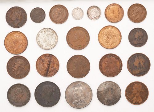 Grp: 22 English Coins 19th-20th c.