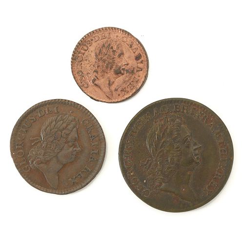 Grp: 3 William Woods Rosa Americana Two Pence Farthing Half Penny 1723