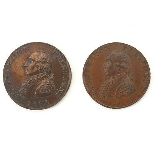 Grp: 2 1791 Washington Small and Large Eagle Cent