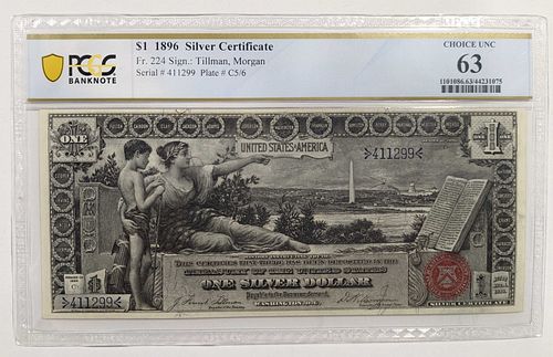 1896 $1 Silver Certificate PCGS Choice UNC 63