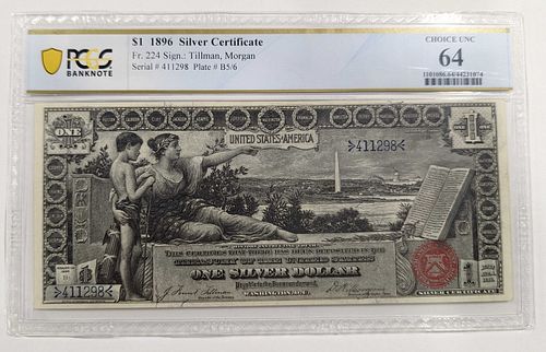1896 $1 Silver Certificate PCGS Choice UNC 64