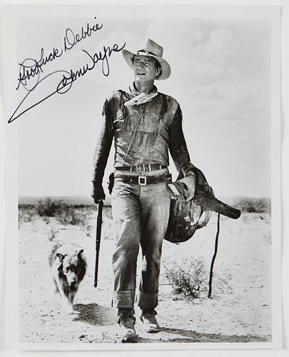 John Wayne Signed Photograph with Original Envelope