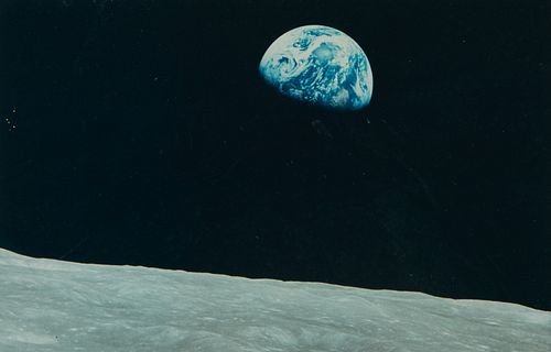 Vintage Apollo 8 Earthrise Mounted on Board