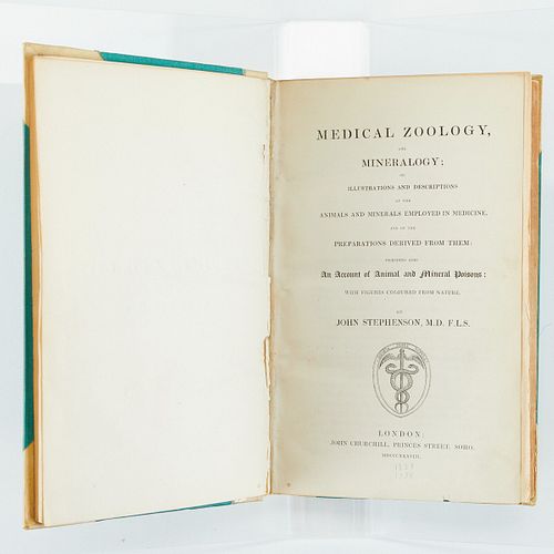 1838 "Medical Zoology And Mineralogy" John Stephenson