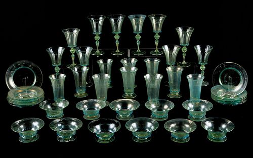 Group of Green Murano Glass