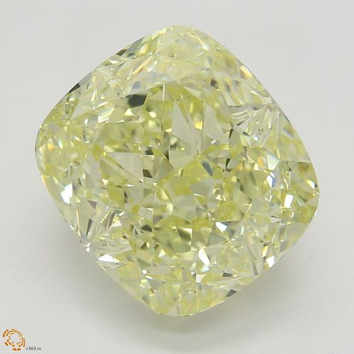 3.81 ct, Natural Fancy Light Yellow Even Color, VVS1, Cushion cut Diamond (GIA Graded), Appraised Value: $76,100 