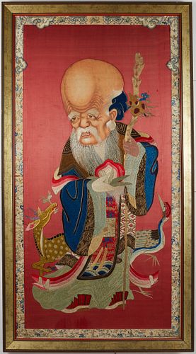Chinese Embroidery with Immortal Shoulao