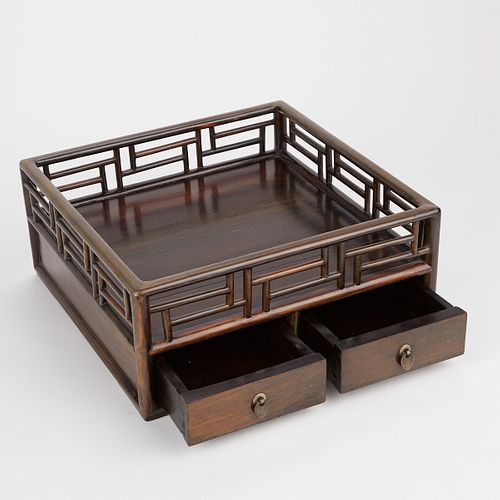 Qing Chinese Dressing Tray w/ 2 Drawers