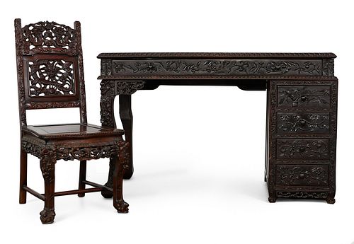 Chinese Export Desk w/ Chair