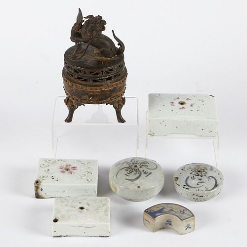 Grp: Japanese Antiques: Water Droppers, Censer