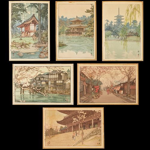 Grp: 6 Hiroshi Yoshida Prints - Signed in Plate