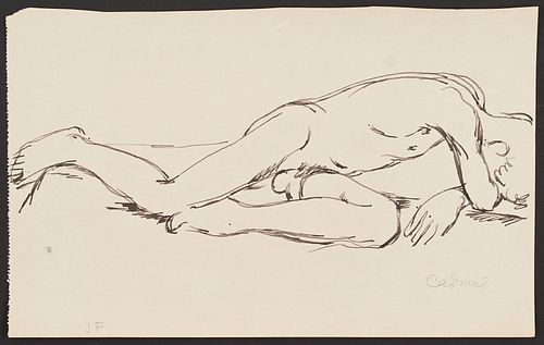 Paul Cadmus Male Nude Ink on Paper