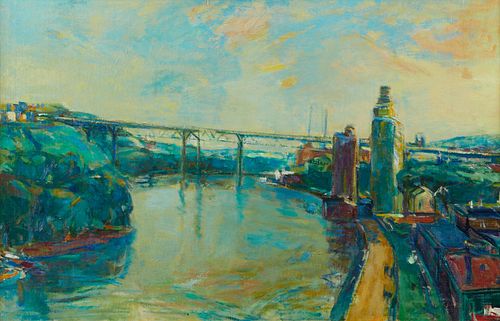 Paul Olsen "High Bridge St. Paul" Oil Painting