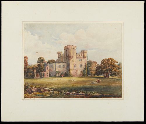 Belsay Castle Watercolor Lady Mary Elizabeth Monck