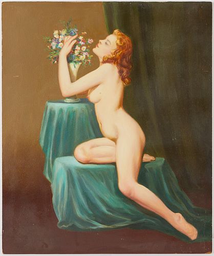 Charles Rubino Nude w/ Vase of Flowers