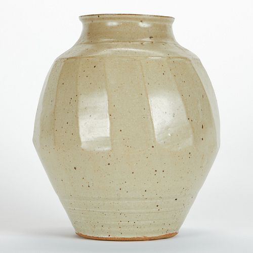 Large Warren Mackenzie Pottery Fluted Vase