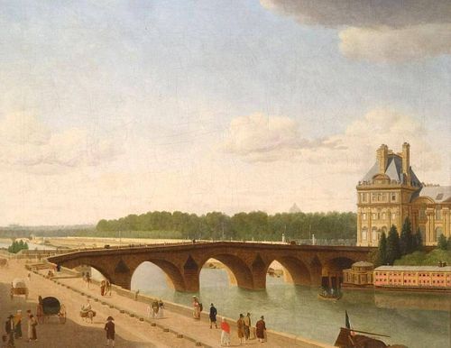 Large 18th Century French Paris River Seine Louvre