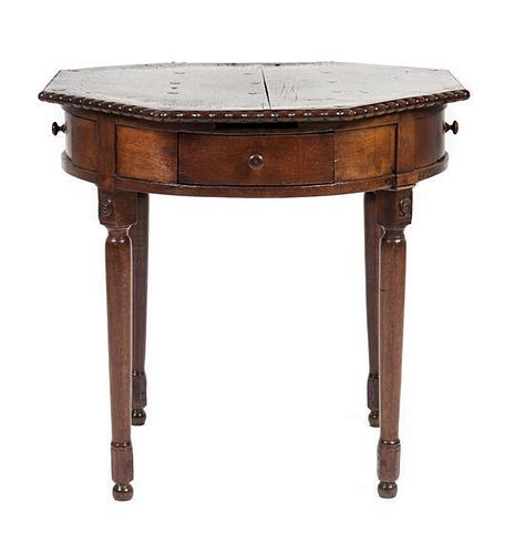 A Continental Oak Side Table Height 30 x diameter 29 inches.