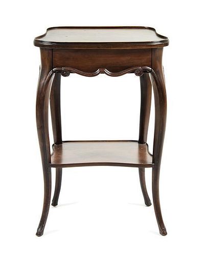 A Louis XV Style Walnut Side Table Height 27 1/4 x width 17 3/4 x depth 13 1/4 inches.