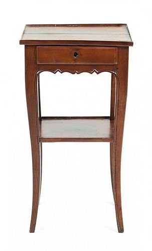 A Louis XV Style Walnut Side Table Height 27 1/4 x width 14 3/4 x depth 12 inches.