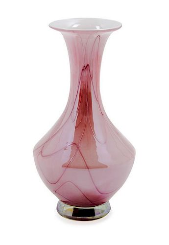 A Polish Glass Vase Height 11 1/4 inches.