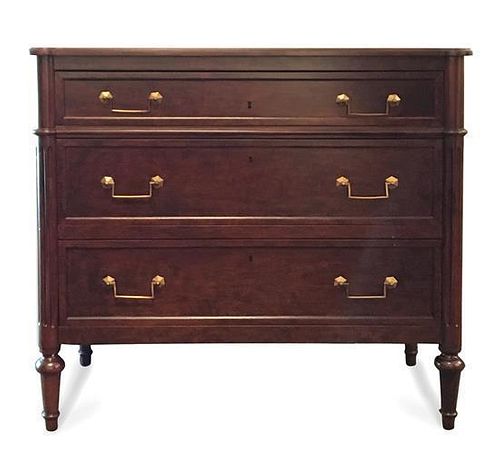 A Directoire Style Mahogany Chest of Drawers Height 36 x width 40 x depth 20 inches