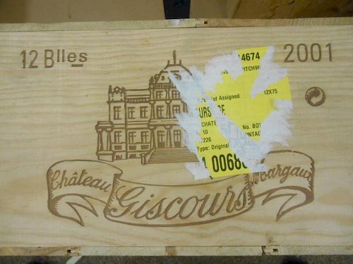 Chateau Giscours, Margaux 3eme Cru 2001, twelve bottles in owc. Removed from a private cellar in Nor