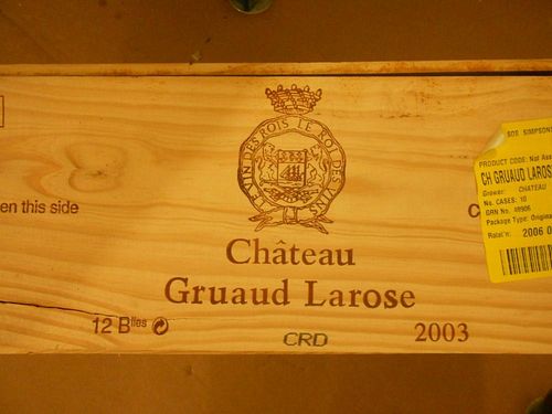 Chateau Gruaud-Larose, St Julien 2eme Cru 2003, twelve bottles in owc. Removed from a private cellar