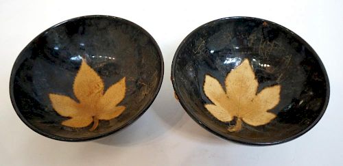 Pair Song Style Jianzhan Tea Bowls