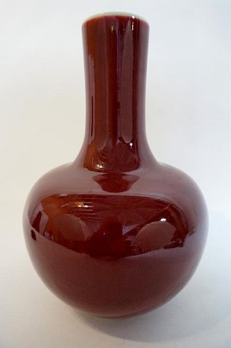 Oxblood Boulbous Vase