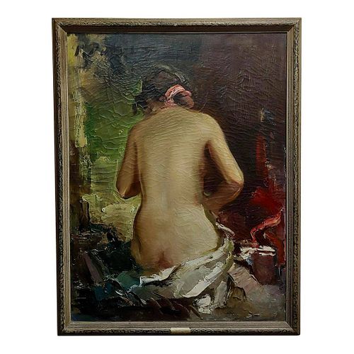 1950s Vintage Paul Puzinas Seated Nude Female