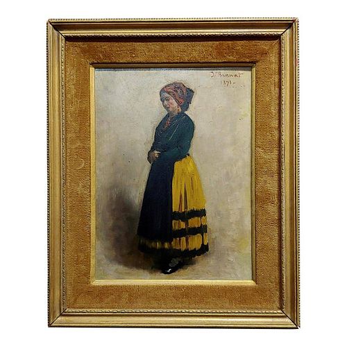 Leon Bonnet 19th Century Portrait of an Italian Woman