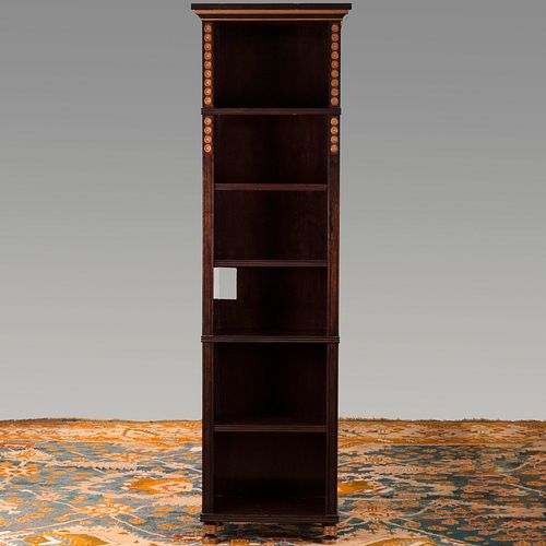 Custom Made Rosewood, Painted and Parcel-Gilt Bookcase