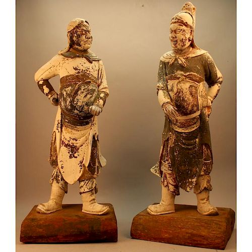 Pair of Tang Dynasty Tomb Guardians