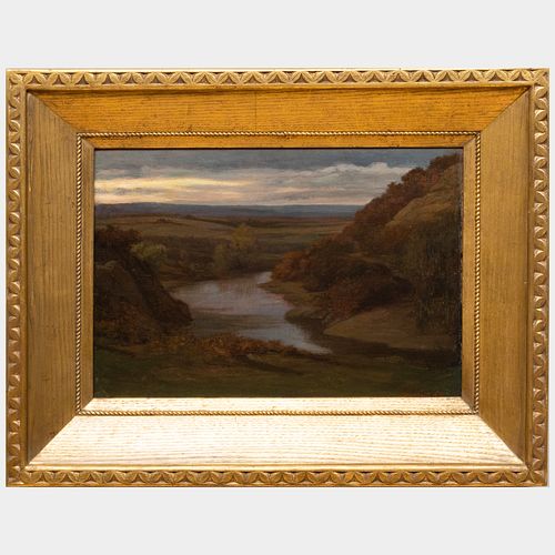 Elihu Vedder (1836-1923): Landscape at Dusk