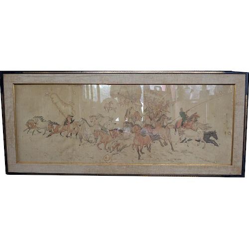 Large Chinese Watercolor, Provenance Christie's